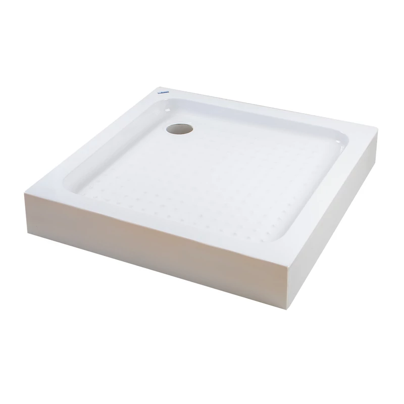 Almagro || 80x80x13,5 cm tăviță de duș pătrată, acrilică, cu sifon inclus