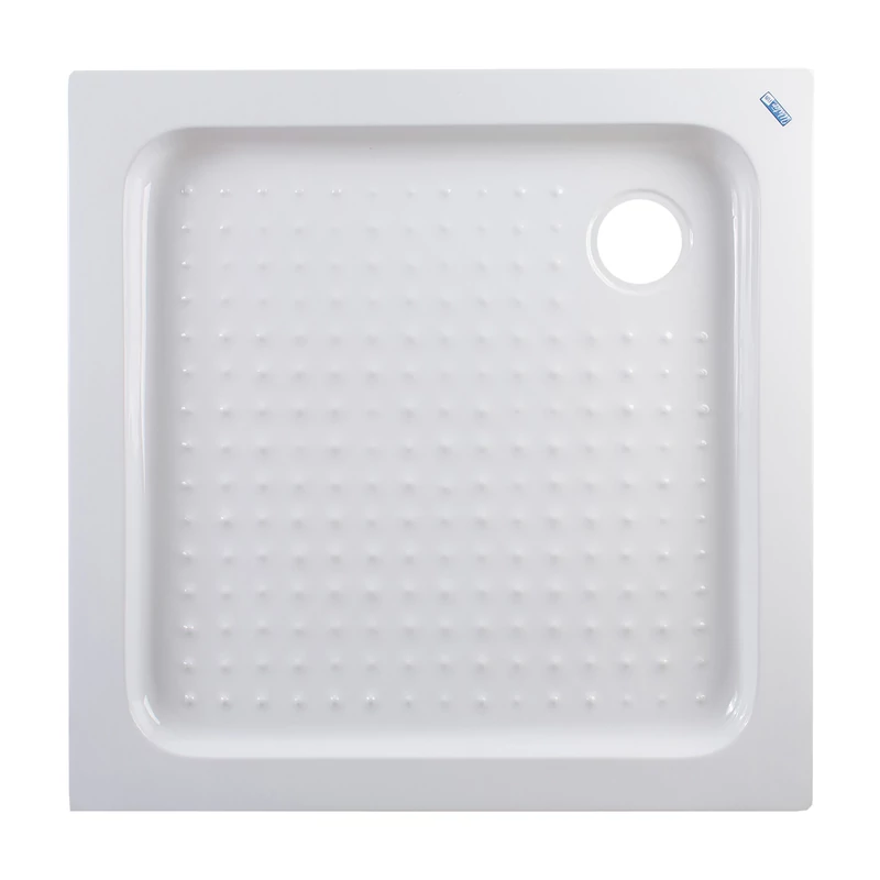 Almagro || 80x80x13,5 cm tăviță de duș pătrată, acrilică, cu sifon inclus