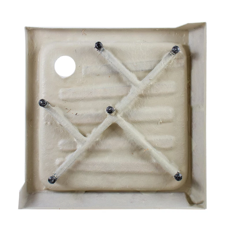 Almagro || 80x80x13,5 cm tăviță de duș pătrată, acrilică, cu sifon inclus