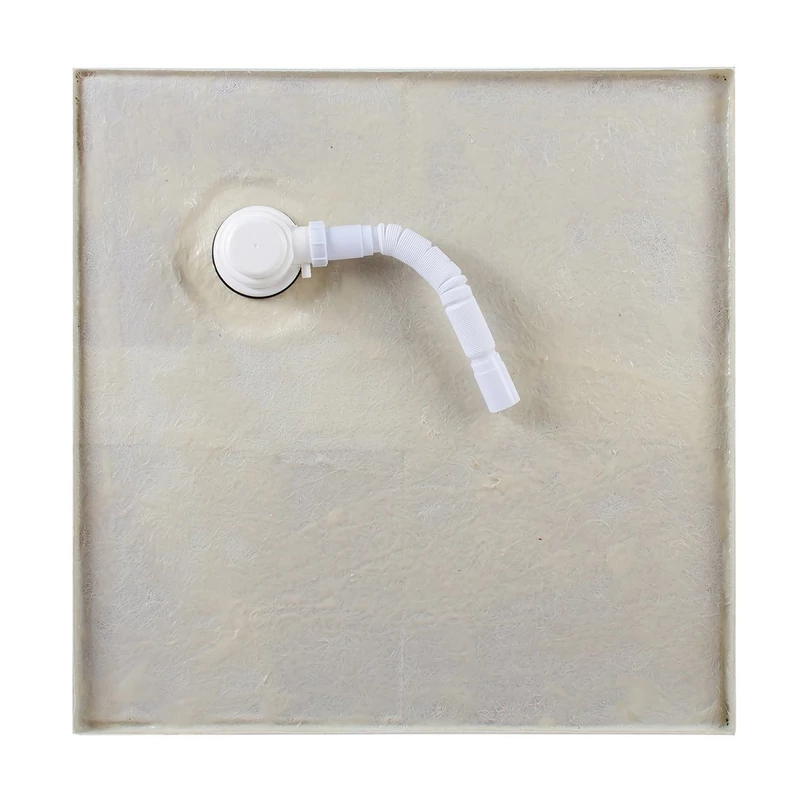 Coria || 80x80x 5 cm tăviță de duș pătrată, acrilică, cu sifon inclus