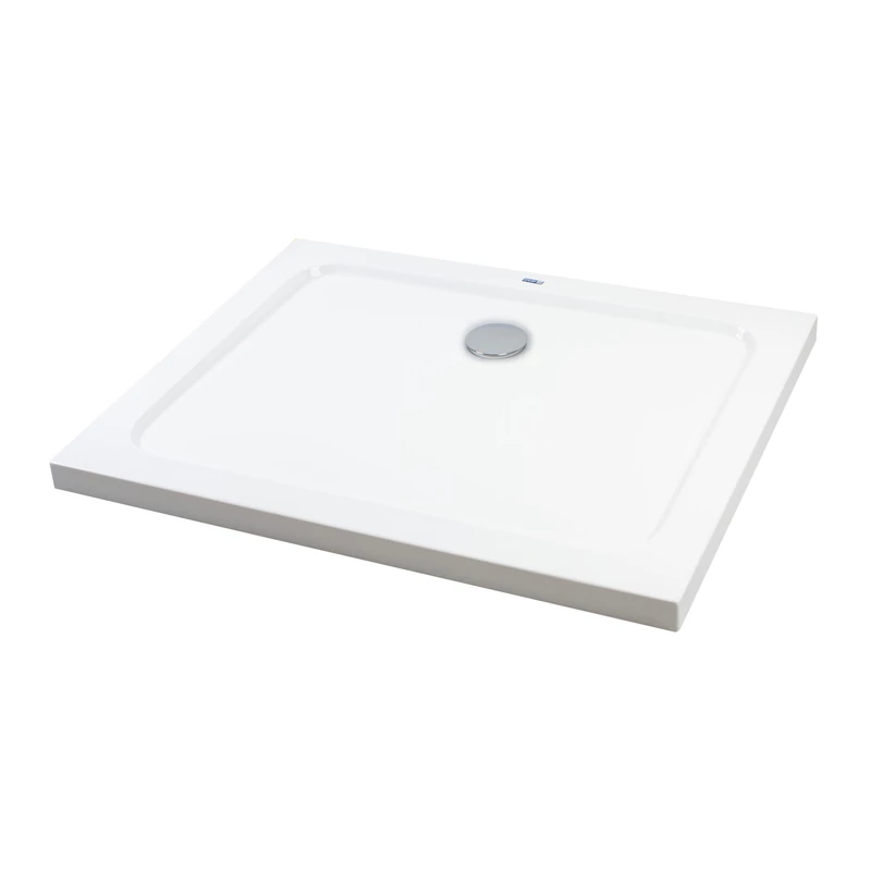 Coria || 80x100x5 cm tăviță de duș pătrată, dreptunghiulară, acrilică, cu sifon inclus