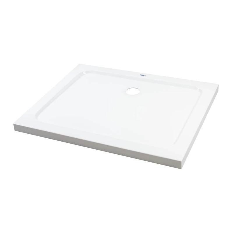 Coria || 80x100x5 cm tăviță de duș pătrată, dreptunghiulară, acrilică, cu sifon inclus