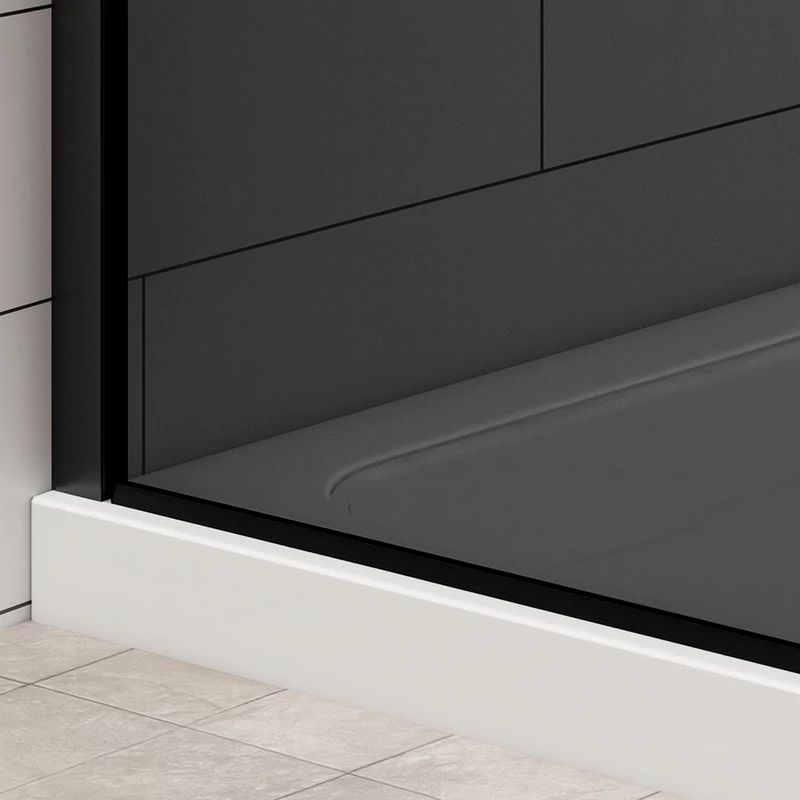 Walk-in || Black Perete de duș, cu sticlă fumurie 80, 200cm, 8mm