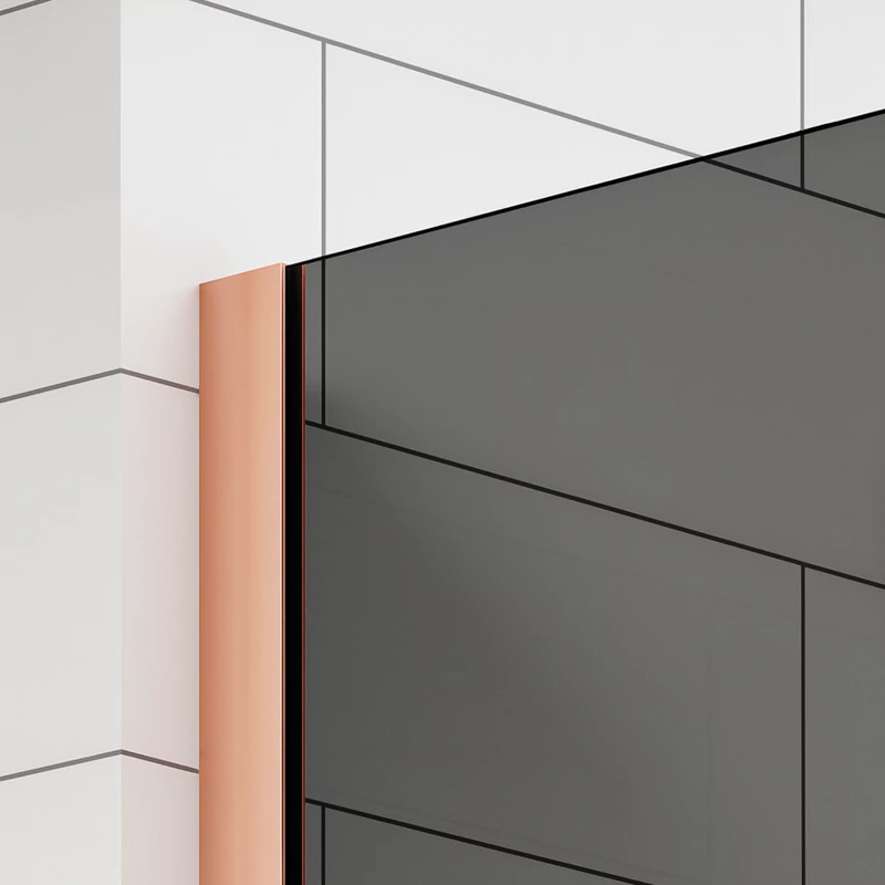 Walk-in || Rose Gold Perete de duș, cu sticlă fumurie 80, 200cm, 8mm