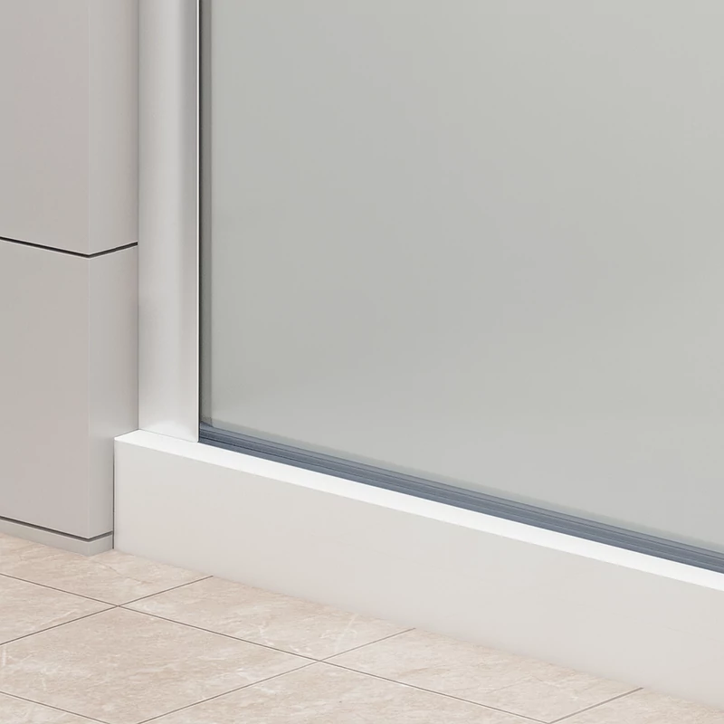 Walk-in || Chrome Perete de duș, gravat cu acid, cu sticlă mată 50, 200cm, 8mm