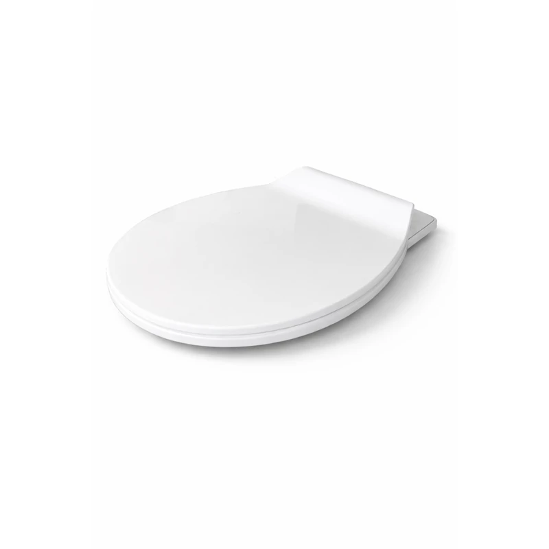 Capac WC SOFTY, închidere lentă (soft-close), alb, plastic, sistem anti-trântire