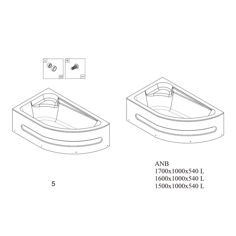 MASCA PENTRU C|| PENTRU CADĂ ASIMETRICĂ STÂNGA 150-170