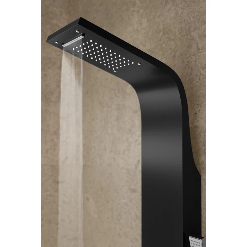 Alegre BLACK Panel duș, oțel inoxidabil