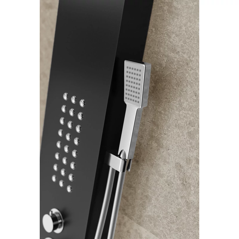 Alegre BLACK Panel duș, oțel inoxidabil