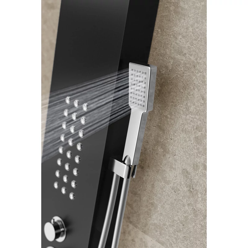 Alegre BLACK Panel duș, oțel inoxidabil