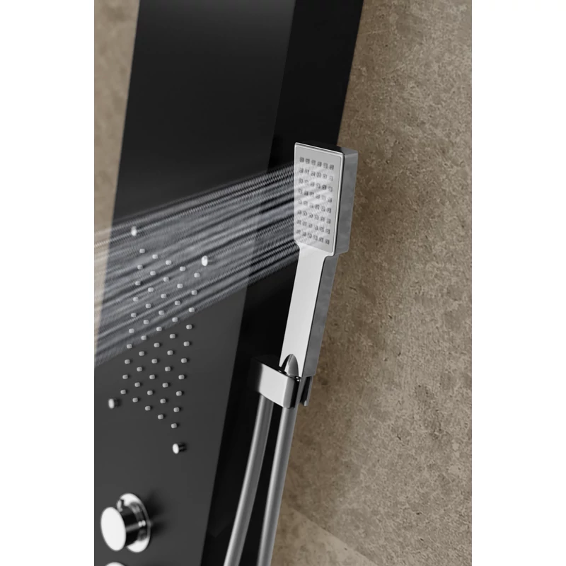Bologna || BLACK Panel duș, oțel inoxidabil