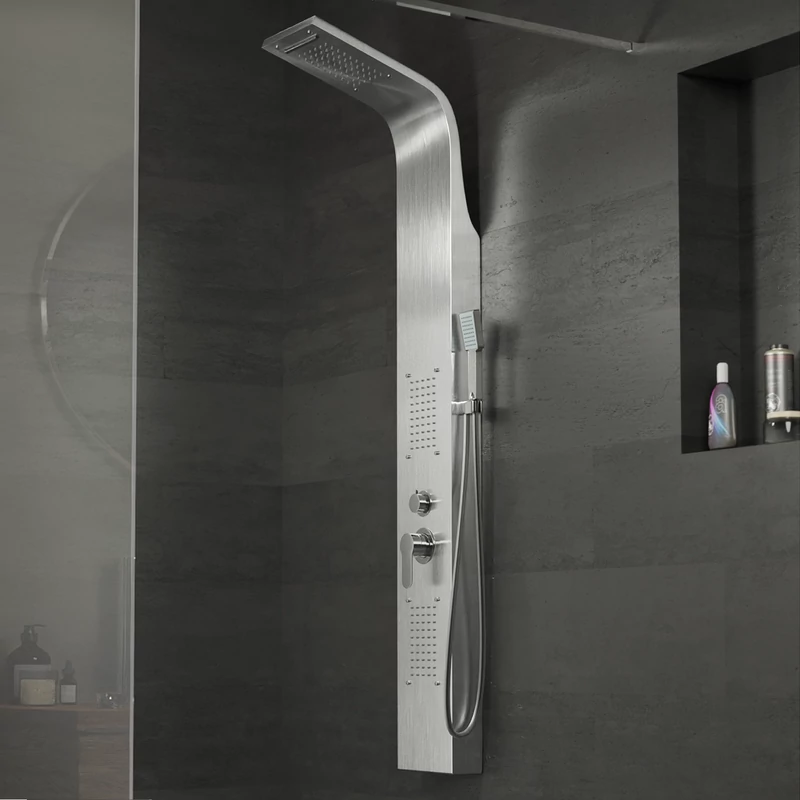 Bologna || Silver Panel duș, oțel inoxidabil