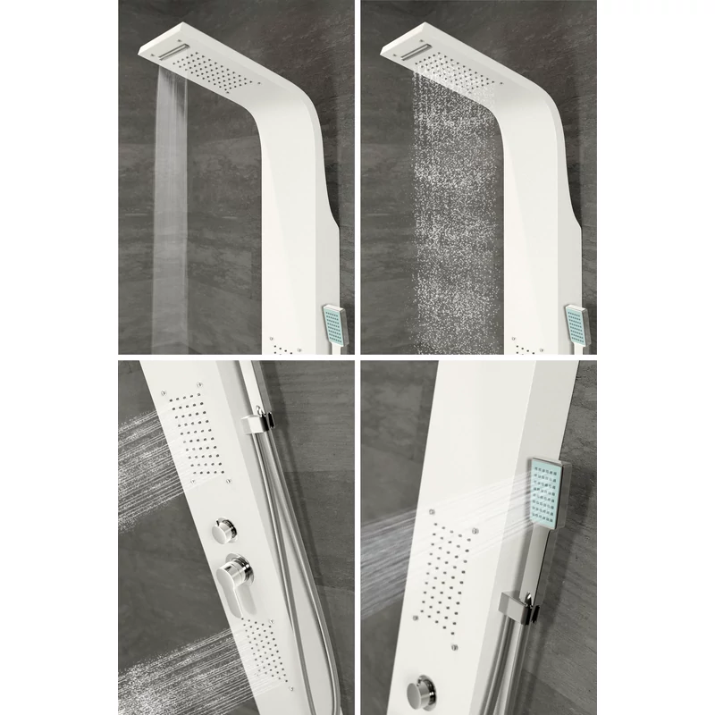 Bologna WHITE Panel duș, oțel inoxidabil