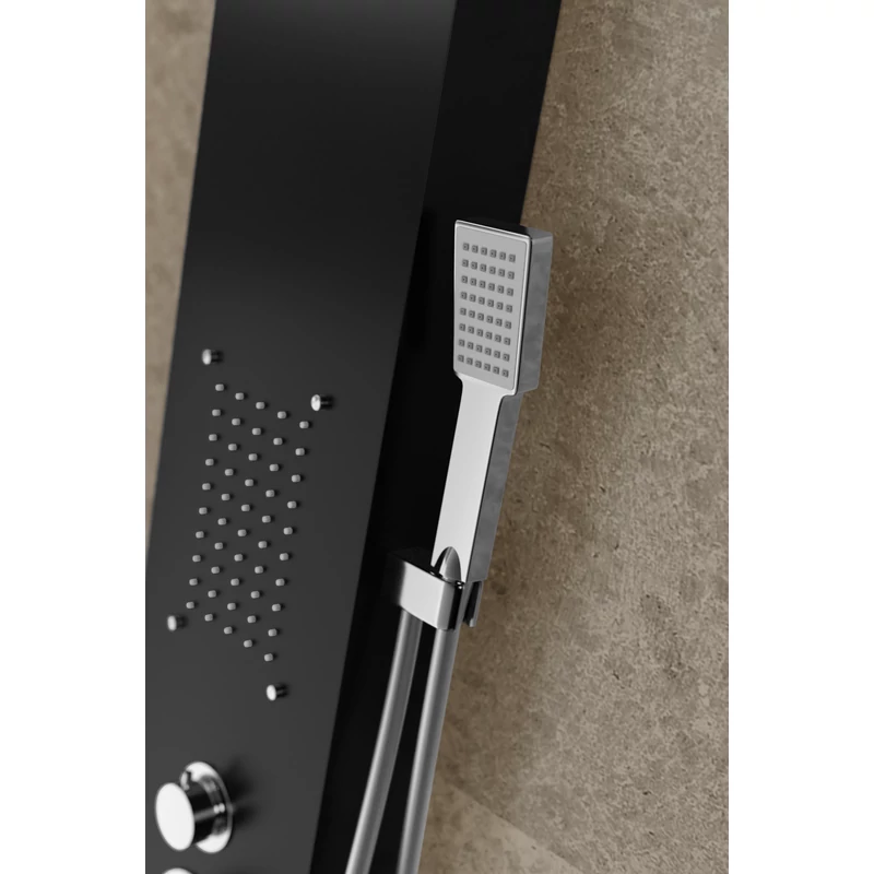 Merin || BLACK Panel duș, oțel inoxidabil