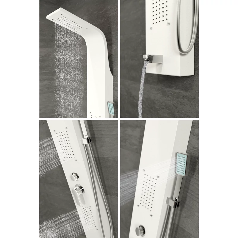 Merin || WHITE Panel duș, oțel inoxidabil