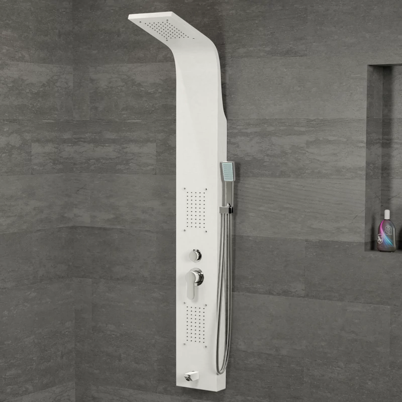 Merin WHITE Panel duș, oțel inoxidabil