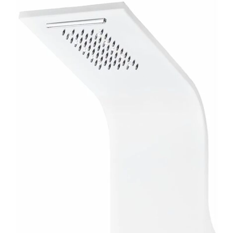 Verona || White Panel duș, oțel inoxidabil, cu termostat, iluminat cu LED